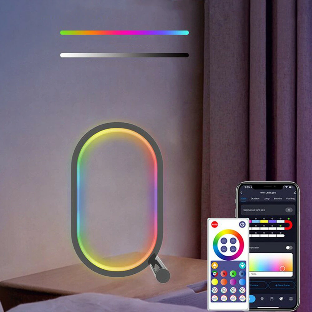 WIFI Smart LED Desktop Ambient Night Light RGBIC USB Desk Lamp with App Dimmable Color Change for Bedroom Game Room Study (image for) WIFI Smart LED Desktop Ambient Night Light RGBIC USB Desk Lamp with App Dimmable Color Change for Bedroom Game Room Study